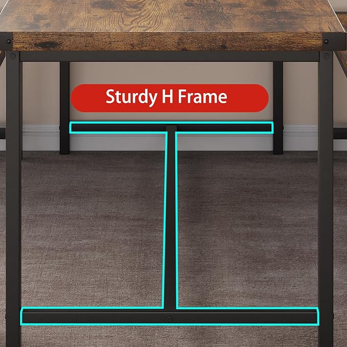 Garvee Dining Table Set for 4, Kitchen Table with Benches, 3 Piece Rectangular Dining Room Set with 2 Wooden Benches for Small Space, Apartment, Studio, Home, Rustic Gray