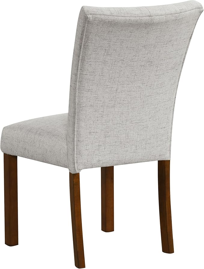 HomePop Button Tufted Fabric Dining Chairs - Neutral Textured Solid Woven (Set of 2)
