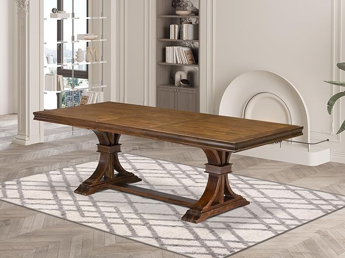 Luxe by East West Furniture - LET-AWA-TP - a Wooden Dining Table with Removable Rectangular Tabletop – Antique Walnut