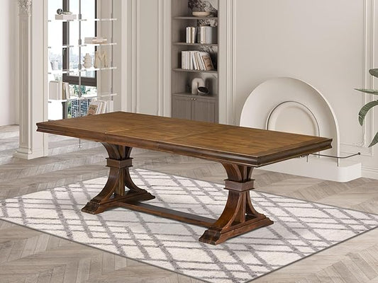 Luxe by East West Furniture - LET-AWA-TP - a Wooden Dining Table with Removable Rectangular Tabletop – Antique Walnut