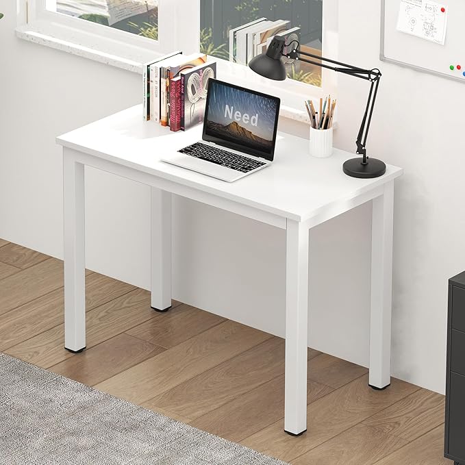 Need Small Table - 31.5 Inch Study Desk for Narrow Spaces,Sturdy and Heavy Duty Study Workstation for Laptop-Easy Assembly Homework Desks AC3DW8040
