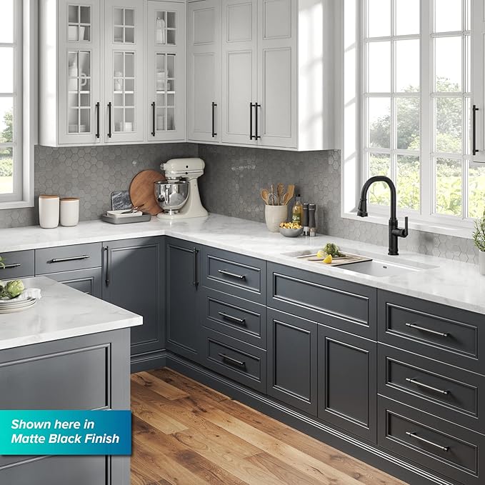 KRAUS Allyn Industrial Pull-Down Single Handle Kitchen Faucet in Spot-Free Antique Champagne Bronze, KPF-4102SFACB