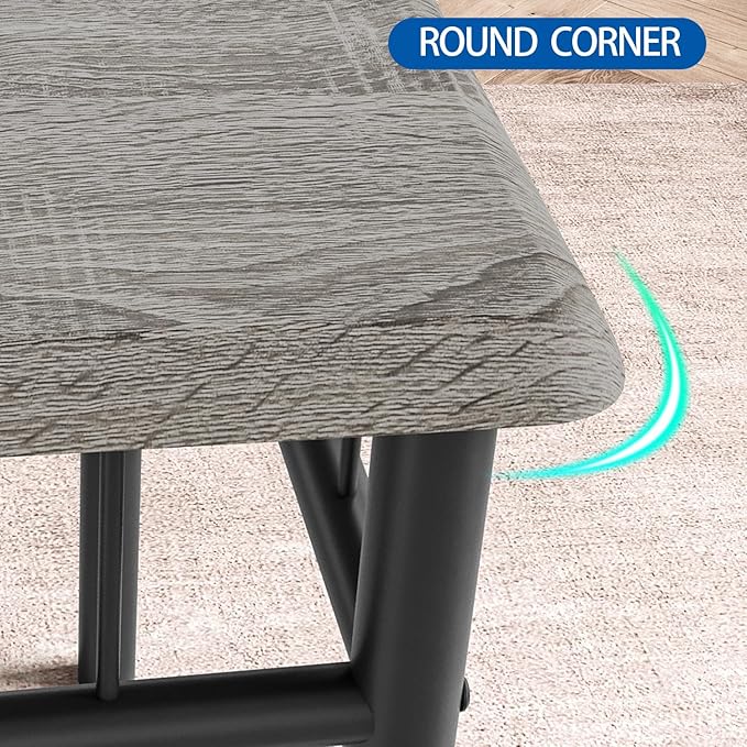 IDEALHOUSE Dining Table Set for 2, Square Dinner Table Sets with 2 Upholstered Chairs, Small Kitchen Table and Chairs for 2, Corner Dining Room Table Set for Apartment, Small Space, Dinner, Retro Gray