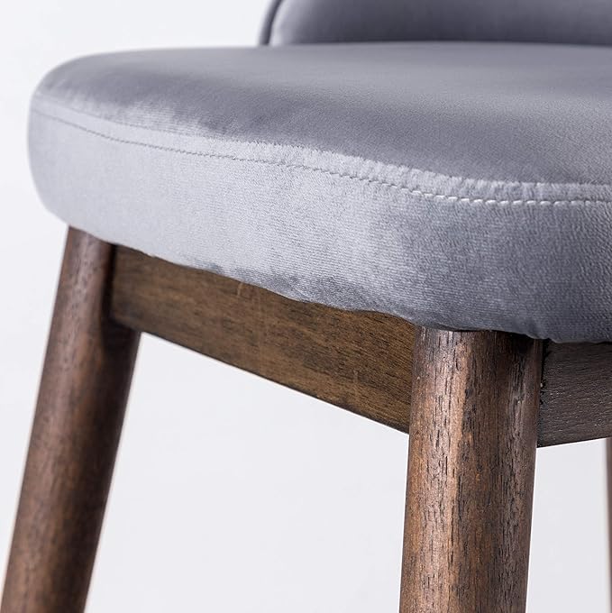 Roundhill Furniture Leland Fabric Upholstered Counter Height Wingback Stools, Set of 2, Gray