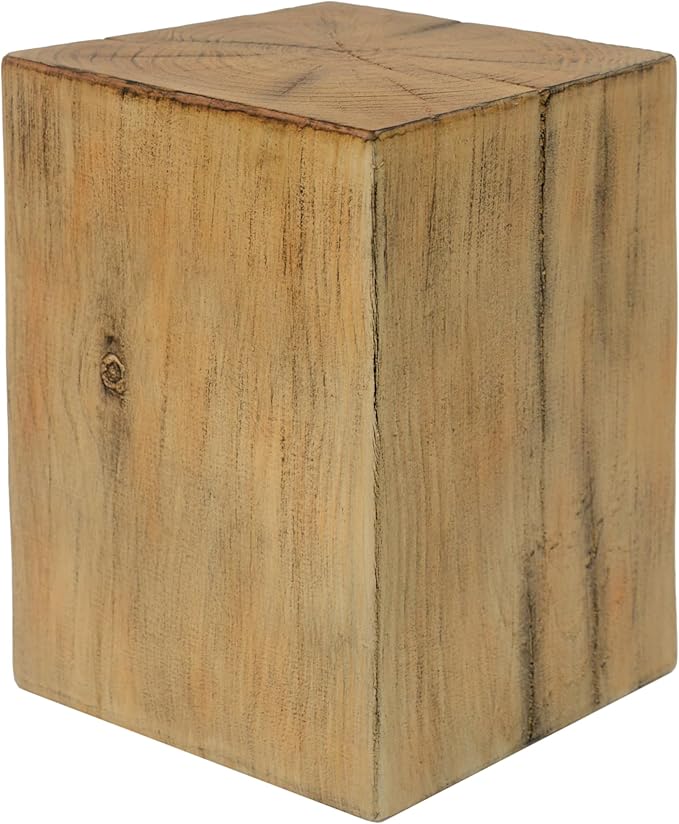 Christopher Knight Home Bard 18" Square Living Room Side Table, Wood-Like Distressed Finish End Table, Decorative Accent Table for Indoor Outdoor Usage, Space Saving Furniture, Natural