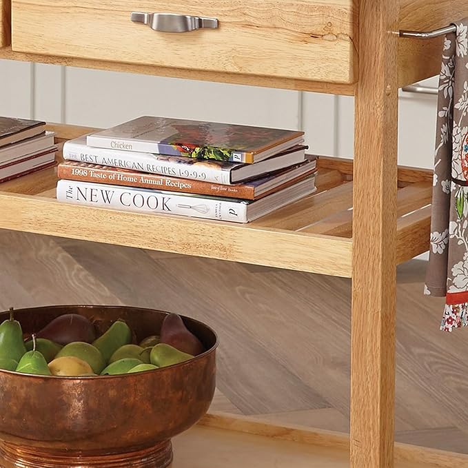 Homestyles General Line Natural Mobile Kitchen Cart