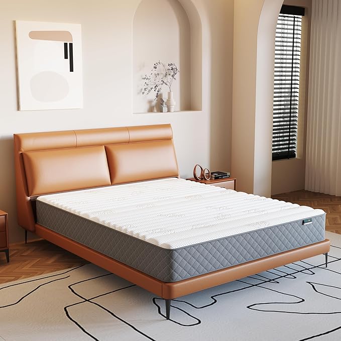 Firm Queen Mattress,10 Inch Hybrid Queen Size Mattress in a Box with Gel Memory Foam, Pocket Innerspring, Pressure Relief, Motion Isolation, Non-Fiberglass - Firm