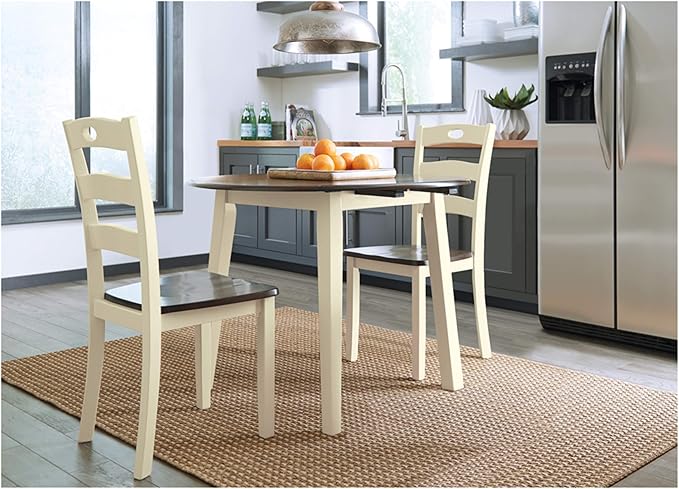Signature Design by Ashley Woodanville Dining Room Table, Two-Tone White