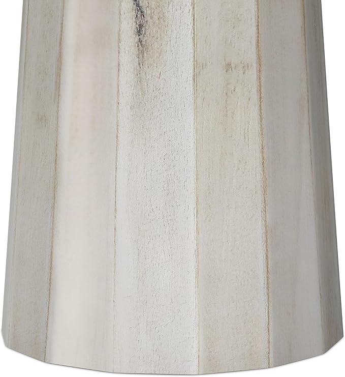 SIMPLIHOME Dayton SOLID MANGO WOOD 13 inch Wide Round Contemporary Wooden Accent Table in White Wash , Fully Assembled for the Living Room and Bedroom