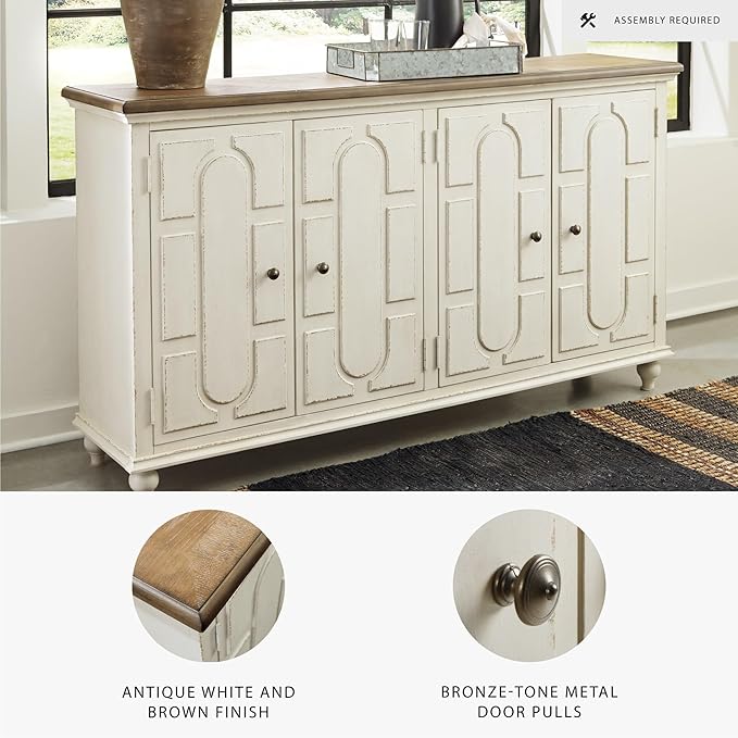 Signature Design by Ashley Roranville French Country Accent Cabinet or Server, White