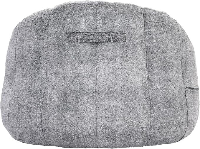 Furniliving Bean Bag Chair, Giant Bean Bag Chair Stuffed Floor Sofa for Adults Comfy Bean Bag Sofa with Back Support, Oversized Bean Bag Couch for Living Room Bedroom Office, Faux Leather, Dark Grey