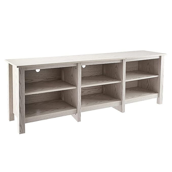 ROCKPOINT 70inch TV Stand Storage Media Console Entertainment Center,White