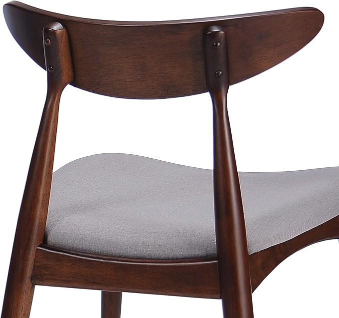 Christopher Knight Home Barron Fabric and Walnut Wood Dining Set, 5-Pcs Set, Light Grey / Walnut