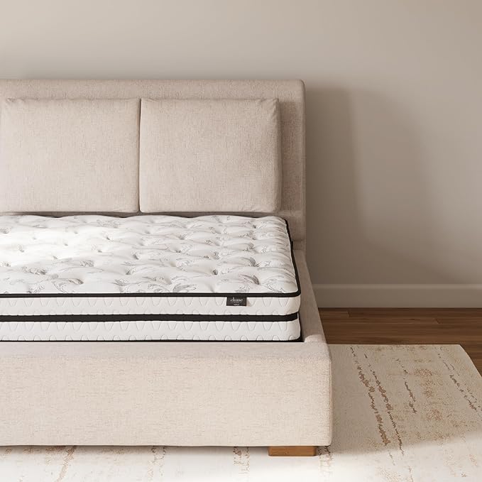 Signature Design by Ashley M69541 King Size Chime 8 Inch Medium Firm Innerspring Pressure Relief Quilt Foam, Fiberglass Free, Mattress in A Box