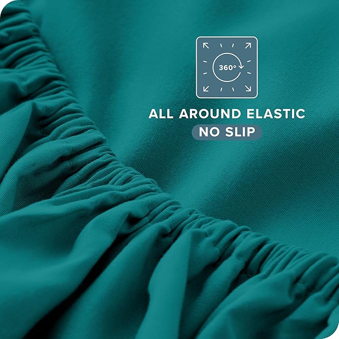 Bare Home Queen Sheet Set - Luxury 1800 Ultra-Soft Microfiber Bed Sheets - Double Brushed - Deep Pockets - Easy Fit - 4 Piece Set - Bedding Sheets & Pillowcases (Queen, Emerald)