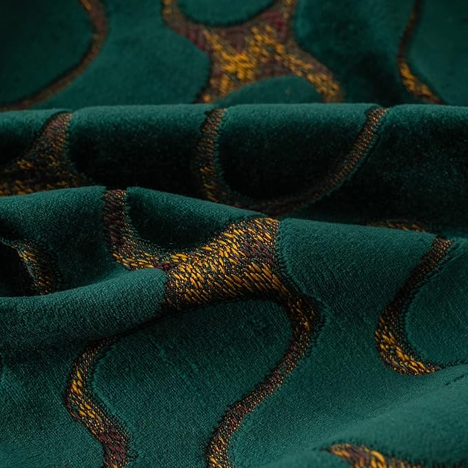 Yangest Green Square Throw Pillow Cover Wavy Velvet Cushion Cover Modern Zippered Pillowcase for Sofa Couch Bedroom Living Room Chair, 20 x 20 Inch