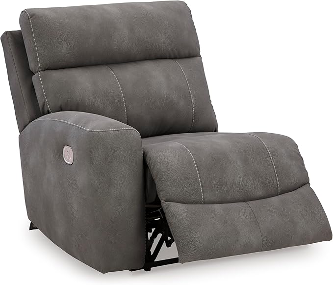Signature Design by Ashley Next-Gen DuraPella Contemporary Faux Leather Modular Wall Hugger 3-Piece Power Reclining Sectional Sofa with Adjustable Headrest and USB Ports, Gray