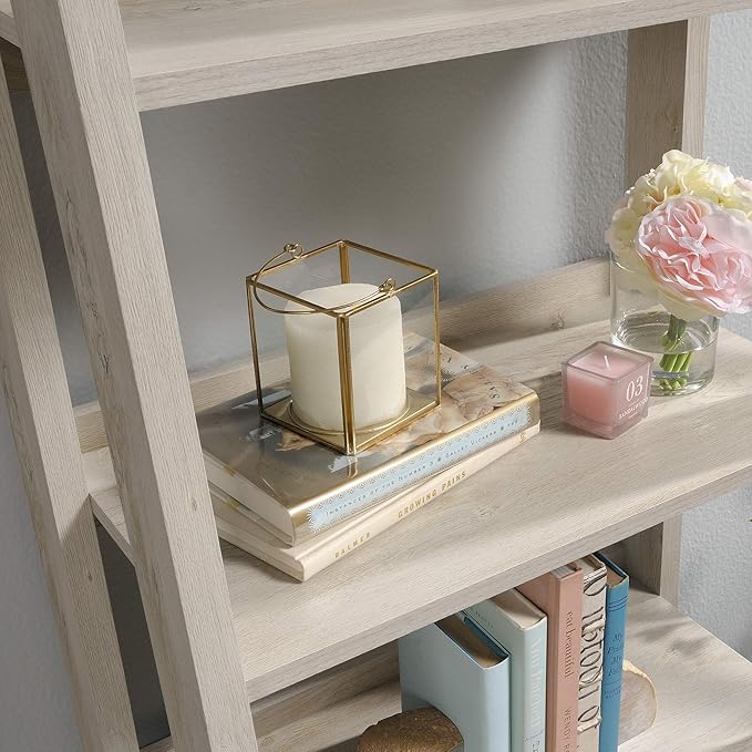 Sauder Trestle 5 Bookcase/Book Shelf, L: 23.54" x W: 16.61" x H: 71.14", Chalked Chestnut finish