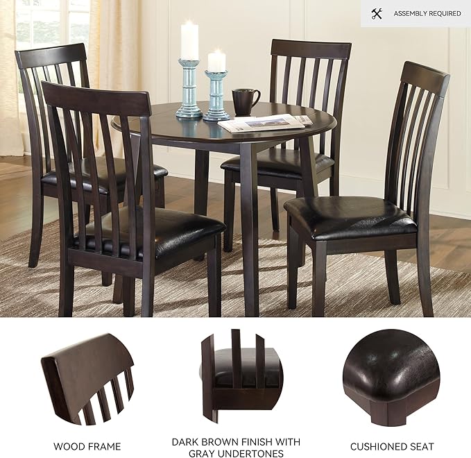 Signature Design by Ashley Hammis Rake Back Dining Room Chair, Set of 2, Dark Brown