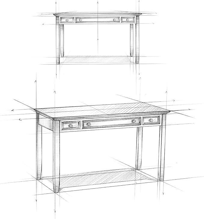 SIMPLIHOME Amherst Desk - 54-Inch Wide Solid Wood Writing Desk in Russet Brown, Transitional Home Office Computer Table for Workspace or Study with 2 Drawers and Flip-Down Keyboard Tray