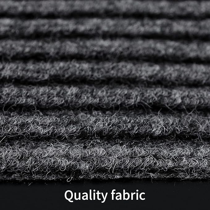 TANYOYO 3' X 10' Commercial Grade Door Floor Mat Brush Step Entrance Mat Vinyl Backed Utility Doormat Heavy Duty Floor Rugs Commercial Outdoor Carpet Indoor Entrance Mat，Grey