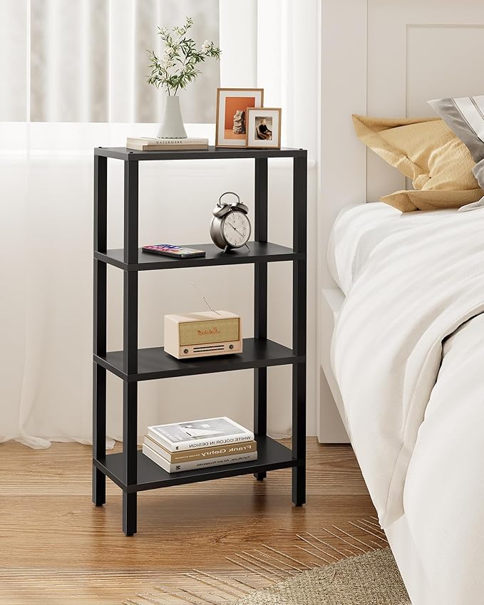 TUTOTAK Small Side Table, Narrow End Table, Skinny Sofa Table, Slim Nightstand, Couch Table, Living Room, Bed Room, Black TB01BK078