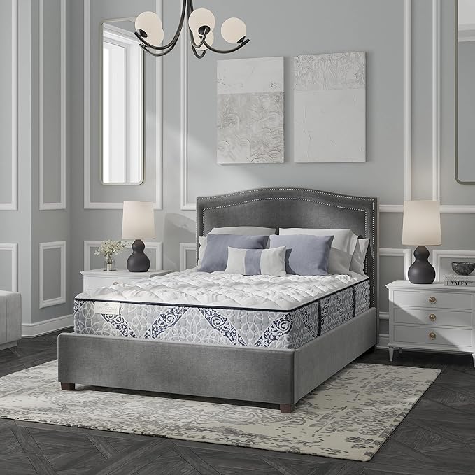 Kingsdown Cushion Firm Hybrid Mattress King Cooling Gel Memory Foam Layer Multi-Layered Motion Isolation Cool Sleep Quilted Top Luxury Mattresses, 13.5-Inch Passions Merridale