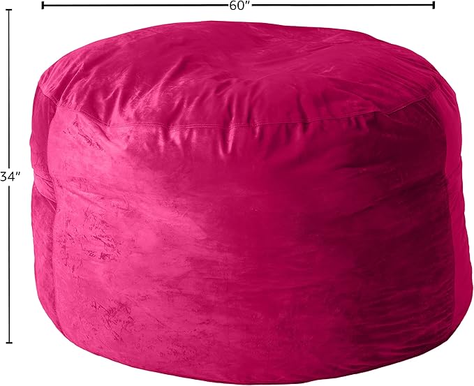 Sofa Sack Bean Bag Chair Cover, 5-Feet, Magenta
