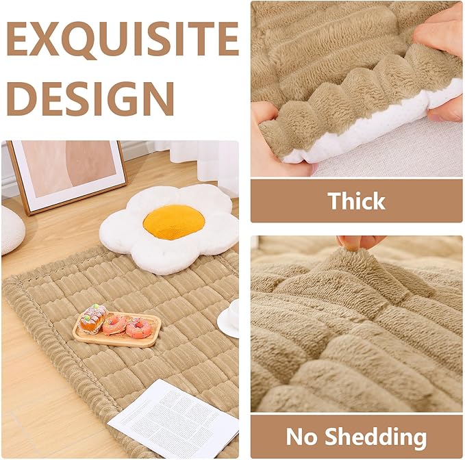 Smiry Couch Cover for Dogs Washable, Non Slip Fuzzy Pet Couch Covers for 3 Cushion Sofa Pet Friendly, Thick Soft Sofa Slipcovers Cushion Protector (Camel, 27.6" x 70.9")