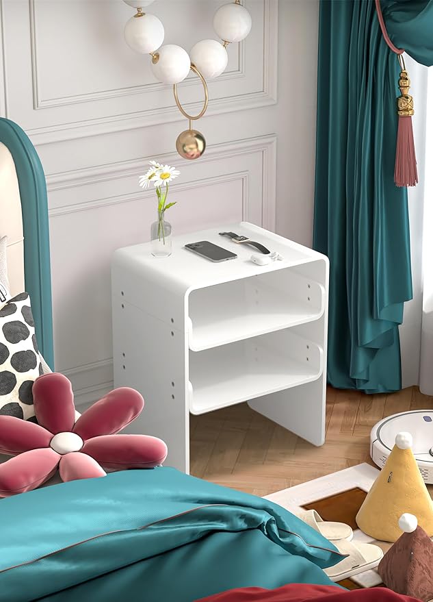 Clear Acrylic 3-Tier End Table/Nightstand – Sleek Bedside Storage with Durable Design, Perfect for Bedrooms, Living Rooms, or Modern Interiors – Ideal as a Bedside Table or Sofa Side Piece