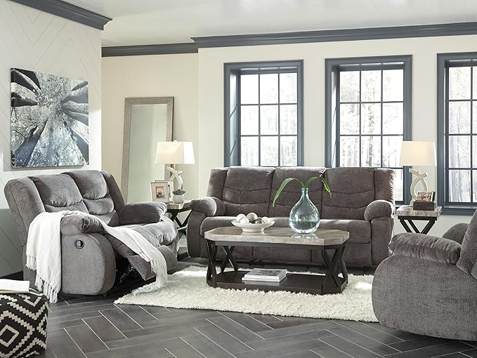 Signature Design by Ashley Loveseat Reclining, Dark Gray