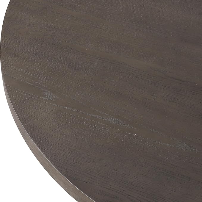 Furniture of America Lioren Modern 54-inch Round Dining Table with Turned Pedestal Base and Two-Tone Design, Seats up to 4 for Home Kitchen, Living Room, Espresso