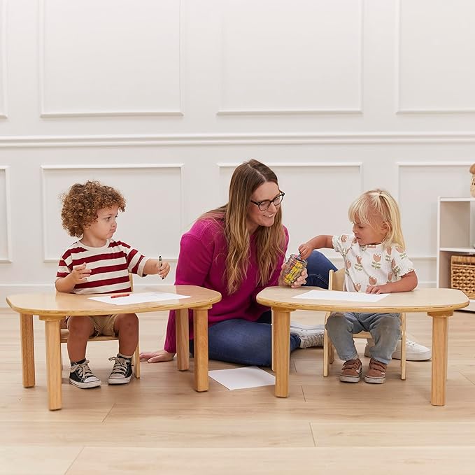 ECR4Kids Little Learner Table and Chair Set, Kids Furniture, Natural