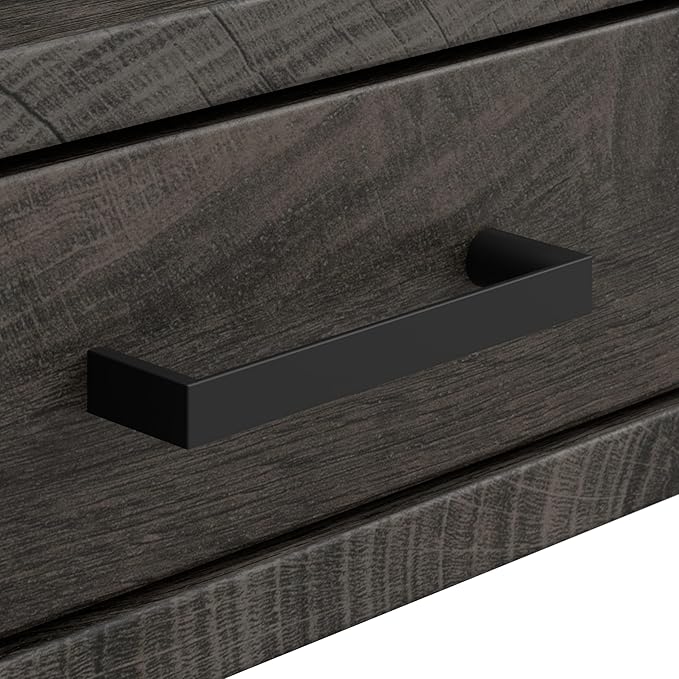 Bush Furniture Steele 40W Writing Desk in Dark Gray Hickory | Computer Table for Home Office Workspace