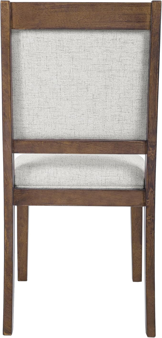 HomePop Open Back Upholstered Wood Frame Dining Chairs -Neutral Textured Solid (Set of 2)