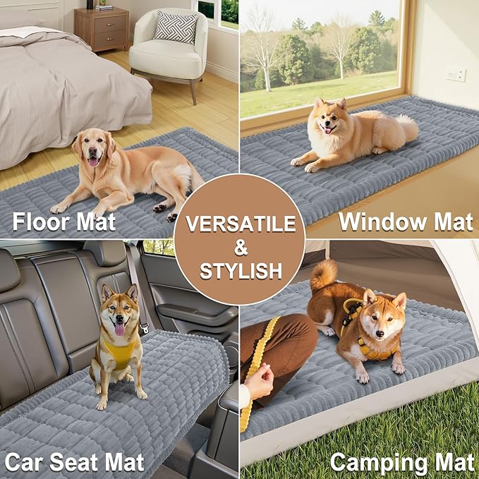 Smiry Couch Cover for Dogs Washable, Non Slip Fuzzy Pet Couch Covers for 3 Cushion Sofa Pet Friendly, Thick Soft Sofa Slipcovers Cushion Protector (Grey, 27.6" x 82.7")