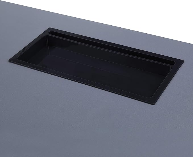 OSP Home Furnishings Checkpoint Battlestation L Shaped Gaming Desk with RGB LED Lights, Black