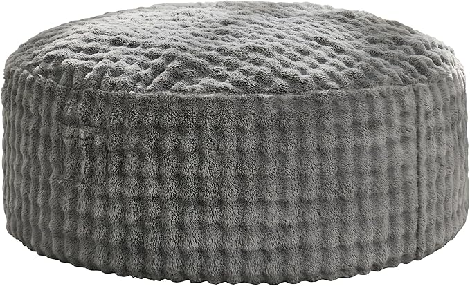 Hobestluk Bean Bag Chairs 5ft Beanbag Chair with Filler Adult Bean Bags with Fluffy & Machine Washable Cover, Giant Bean Bag Chairs for Adults (Grey, 5FT-50" x 50" x 24")