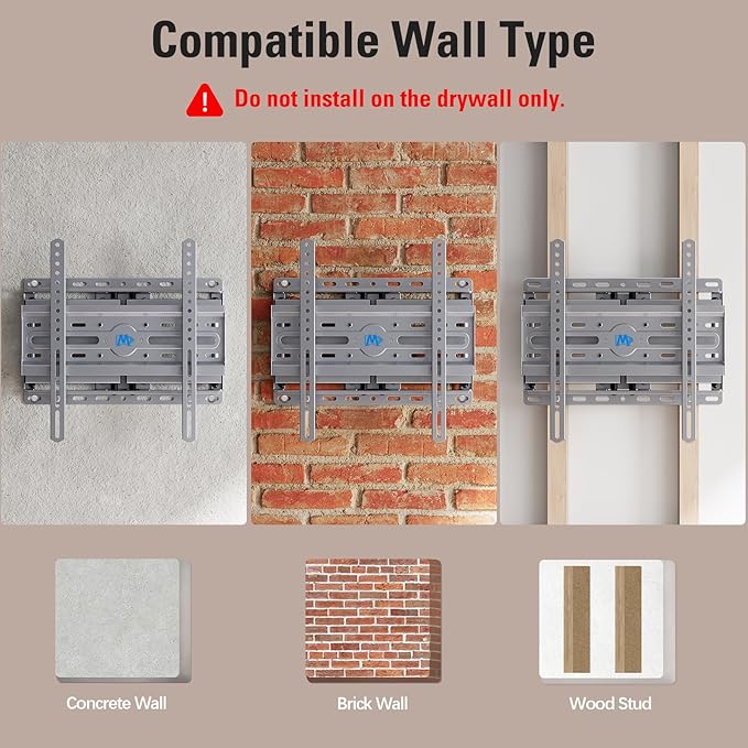 Mounting Dream TV Wall Mount for 32-65 Inch Television,Mount with Swivel and Tilt, Full Motion Bracket with Articulating Dual Arms, Fits 16inch Studs, Max VESA 400X400 mm, 99lbs, MD2581