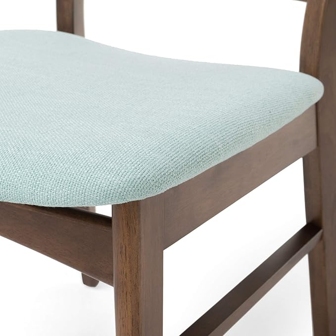 Christopher Knight Home Idalia Curved Leg Rectangular Dining Set, 5-Pcs Set, Natural Walnut / Mint