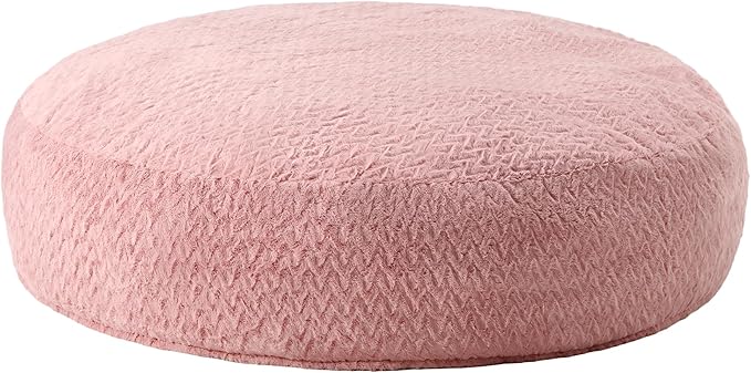 Hobestluk 6ft Bean Bag Chairs for Adults Large Beanbag Chair with Chevron Plush Fur Cover Big Bean Bag Chair for Living Room Bedroom Dorm Office - Pink (70" x 70" x 15")