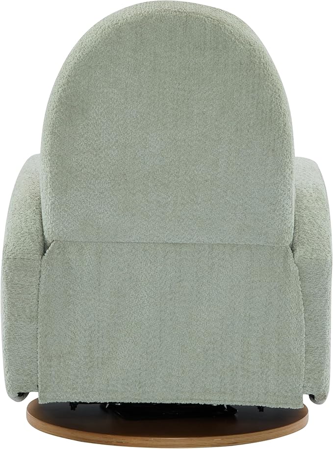 Christopher Knight Home Sidney Boucle Fabric Upholstered 360° Swivel Chair, Push-Back Recliner, Solid Wood Glider Recliner with Rotation, Living Room Lounge Chair, Adjustable Backrest, Greyish Green
