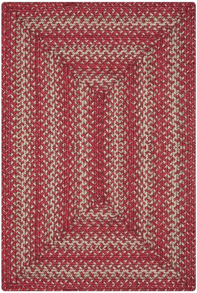 Homespice Apple Pie Red Jute Braided Rug 5x8' for Living Room, Bedroom Rug and Dining Room. Pet Friendly. Decor Styles- Farmhouse Rug, Rustic, Vintage, Cottage, Primitive, Country, Boho Rug