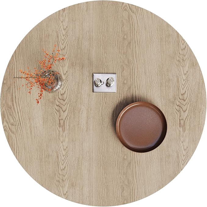 Round Dining Room Table for 4, 43'' Modern Farmhouse Kitchen Table with Round Pedestal, for Kitchen, Living Room, Cafe,Small Spaces, Apartment Wood