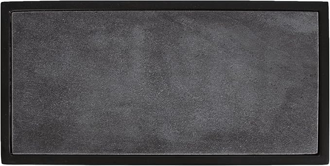 Kate and Laurel Jaspur Modern Slim Side Table, 16 x 8 x 24, Black Marble and Black, Decorative Glam Narrow End Table for Use as Skinny Bedroom Nightstand or Living Room Accent Table