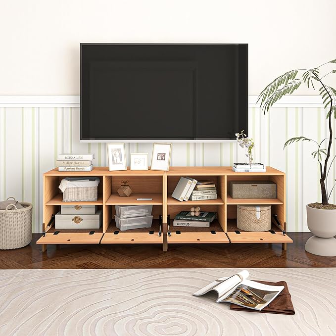 Sebastack TV Stand, Expandable Television Stand, Customizable Coffee Table with Drawer, Entertainment Center and Media Console with Storage for Living Room, Bedroom, 31 inch Beech Color (1 pcs)