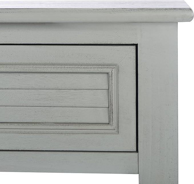 SAFAVIEH Home Collection Tate Distressed Grey 2-Drawer Bottom Shelf Console Table CNS5720C