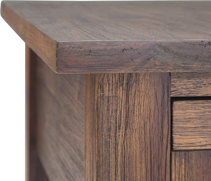 SIMPLIHOME Monroe SOLID ACACIA WOOD 14 inch Wide Rectangle Rustic Narrow Side Table in Distressed Charcoal Brown for the Living Room and Bedroom