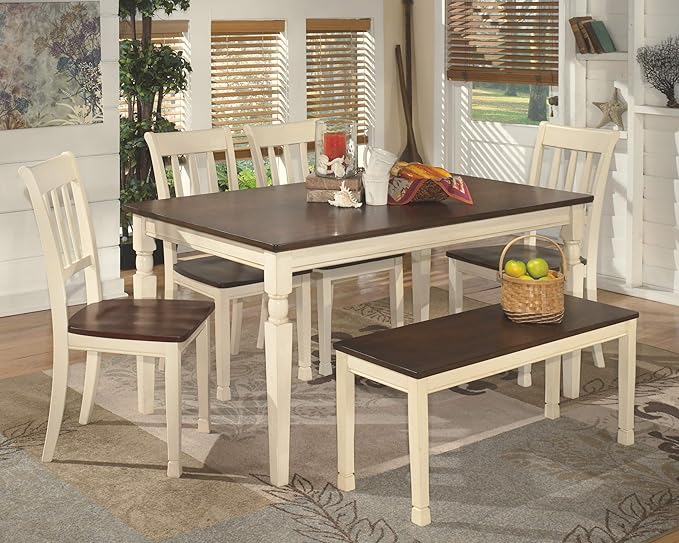 Signature Design by Ashley WhiteOwing Bench, 44.25" W x 16.25" D x4.25 H, White