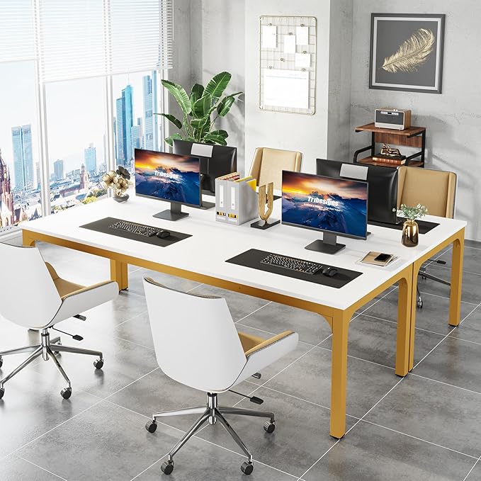 Tribesigns 78.7 Inches Extra Long Computer Desk 2 Person Desk, Double Long Desk, Workstaion for Home Office